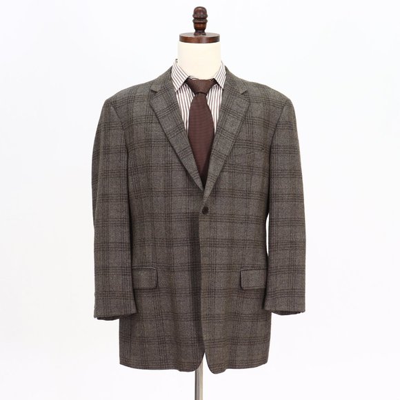Joseph Abboud 44R Beige/Gray Check Wool Two Button Sport Coat Blazer Jac… - Picture 1 of 11